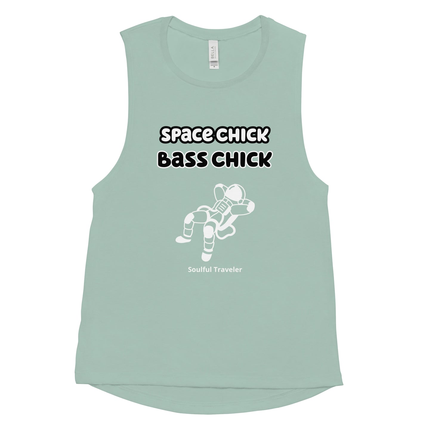Space Chick Bass Chick Ladies’ Muscle Tank