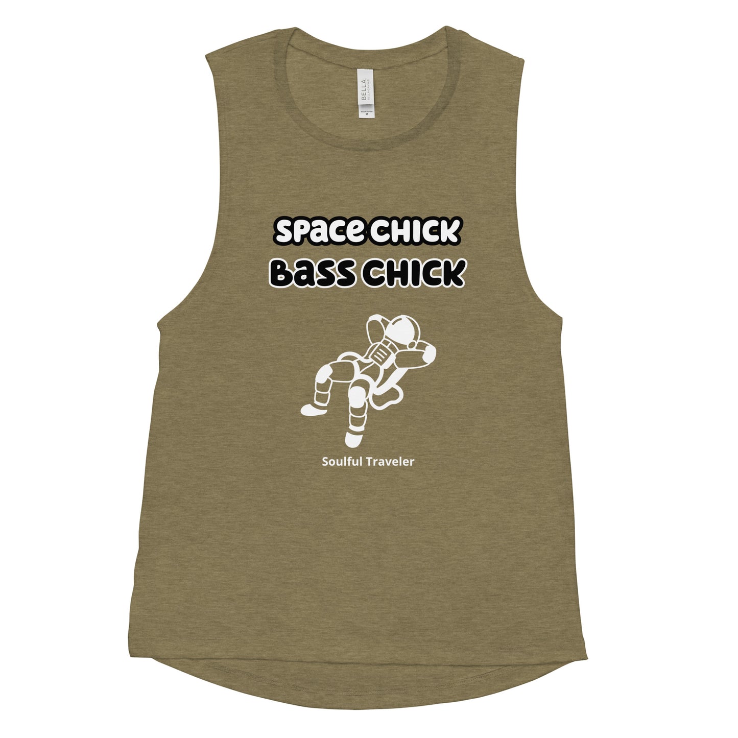 Space Chick Bass Chick Ladies’ Muscle Tank